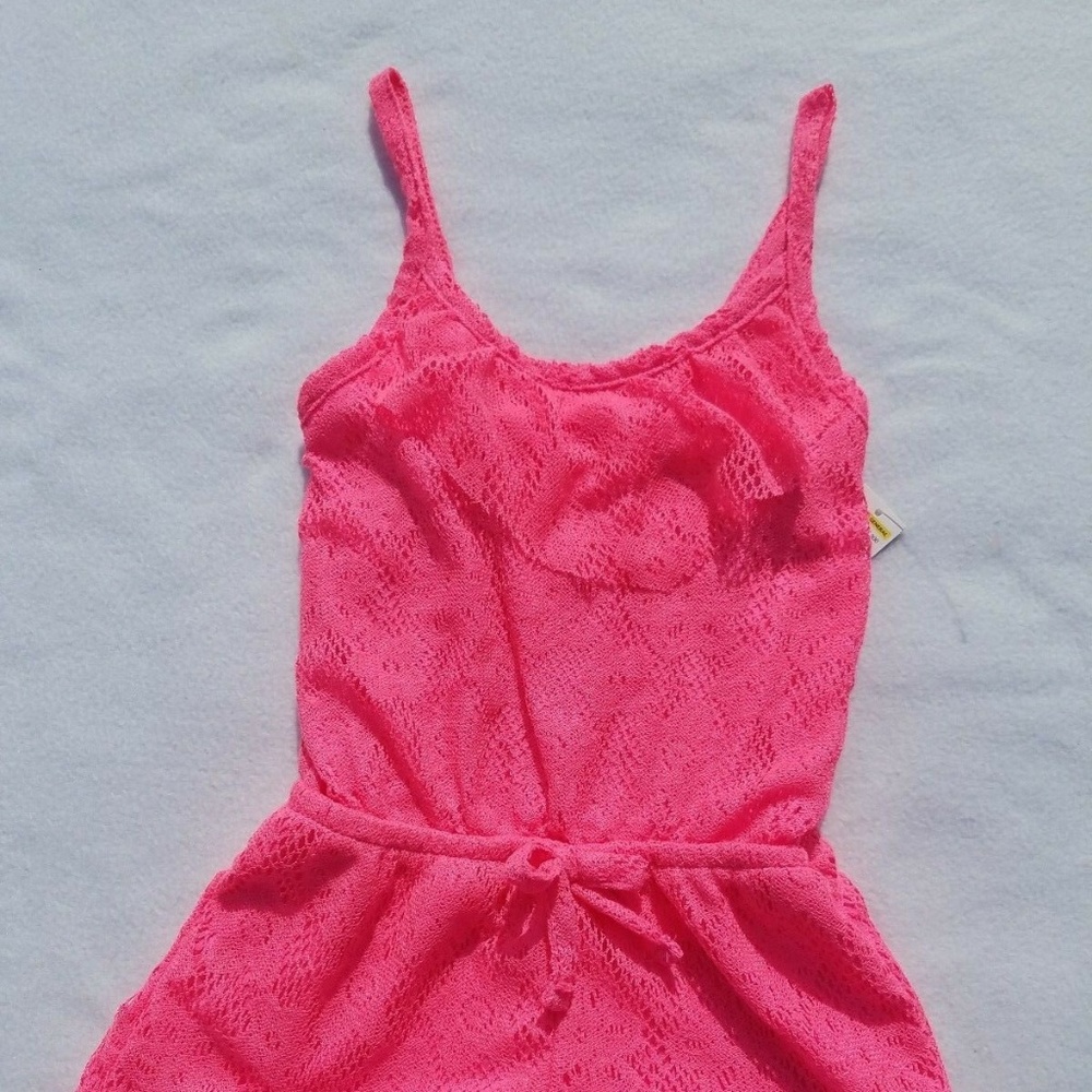 Girls Lemon Kiss Neon Pink Romper XS 4/5